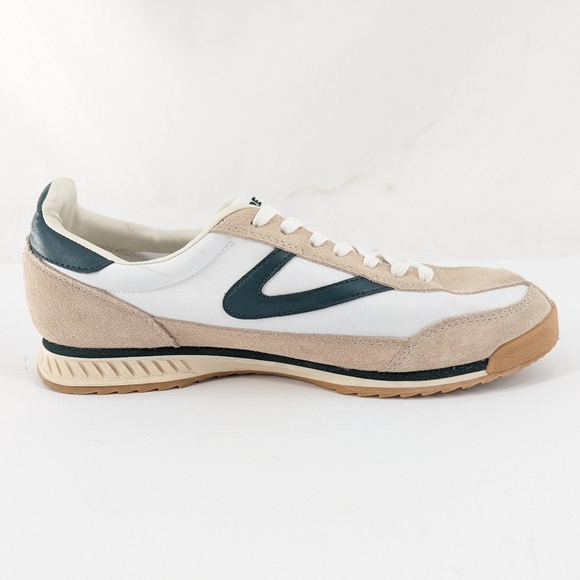 Tretorn Rawlins Low Top Sneakers Beige / Green Size 9 - Picture 3 of 10